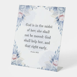 Psalmen 46:5 Bijbelvers God Is Binnen Haar KJV Reclamebord Met Voetstuk
