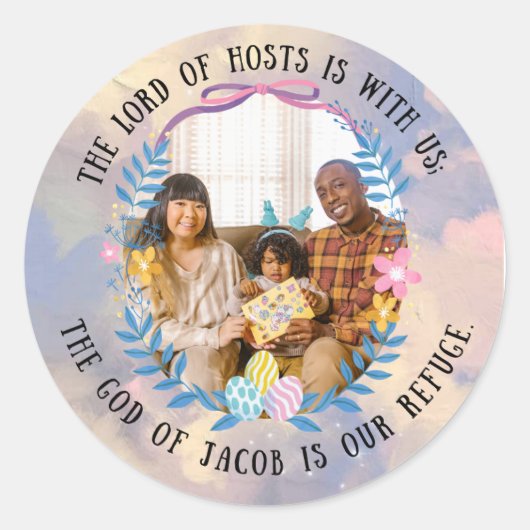 PSALMEN 46:7 RONDE STICKER (Voorkant)