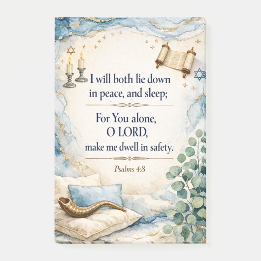 Psalmen 4:8 - Ik zal zowel gaan liggen Post-it® Notes (Voorkant)