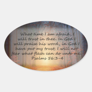Psalmen 56: 3-4 ovale sticker