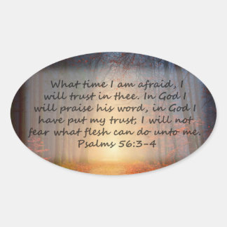 Psalmen 56: 3-4 ovale sticker