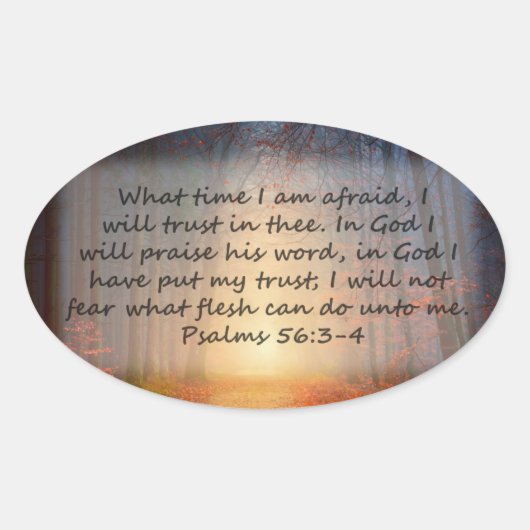 Psalmen 56: 3-4 ovale sticker (Voorkant)