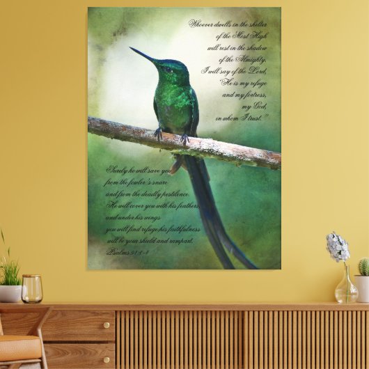 Psalmen 91:1-4 Inspirerend Canvas Print (Insitu (Woonkamer))