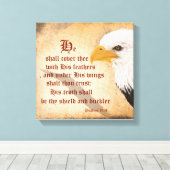 Psalmen 91:4 canvas afdruk (Insitu (Houten vloer))