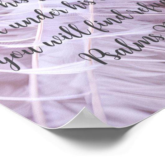 Psalmen 91:4 Hij zal u Hoesjes met zijn veren Poster (Hoek)