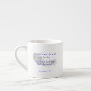 Psalmen 91:4 Hij zal u met Zijn vleugels dekken Espresso Kop