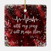 Psalmen Ik zal hem de Schrift prijzen Keramisch Ornament (Achterkant)