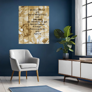 Psalmen Je Bent een Kind van God Bloemen Poster