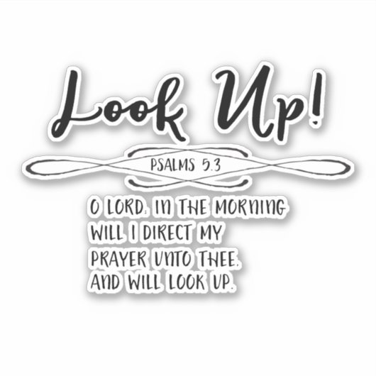 Psalmen Ochtend Gebed Bijbel Verse Sticker (Voorkant)