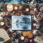 Psalmen Verse Winter Wonderland Magnetische Kaarte<br><div class="desc">Psalmen vers met besneeuwd winterwonderland,  besneeuwde bomen reflecterend over een bevroren vijver.</div>