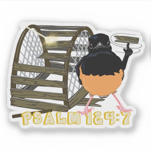 Psalmen — Witte gerompte Shama Sticker (Voorkant)