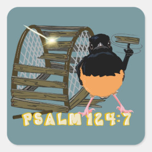 Psalmen — Witte gerompte Shama Vierkante Sticker