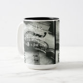 Psalmen: Zing tot Hem het Bijbelvers Tweekleurige Koffiemok (Voorkant links)