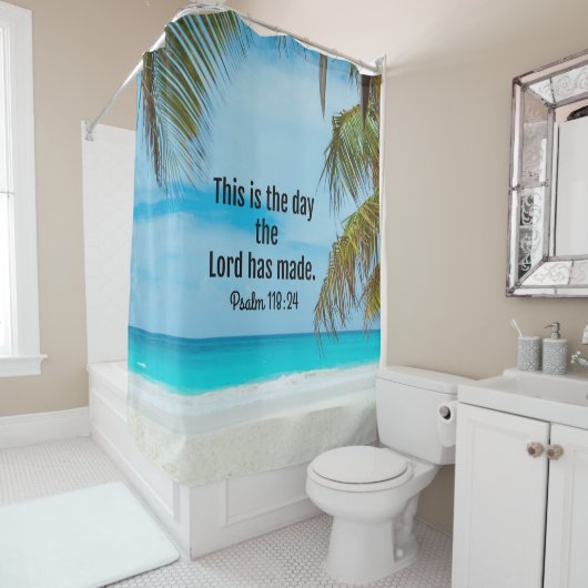 Psalms118:24, dit is de dag... douchegordijn (In situ)