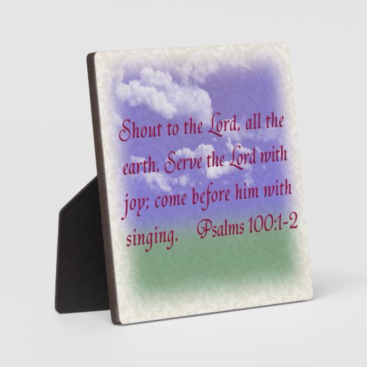 Psalms 100:1-2 fotoplaat (Voorkant)