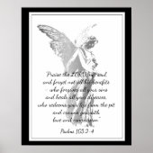 Psalms 103:2 Comforting Healing Bible Quote Angel Poster (Voorkant)