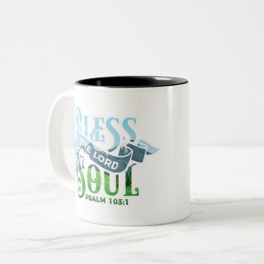 Psalms 103 Christelijk ontwerp Tweekleurige Koffiemok (Voorkant links)