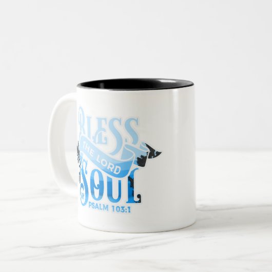 Psalms 103 Christelijk ontwerp Tweekleurige Koffiemok (Voorkant links)