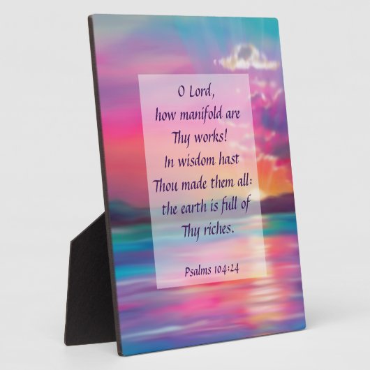 Psalms 104:24 Plaque Fotoplaat (Zijkant)