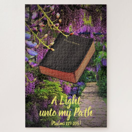 Psalms 119 Bijbelvers "Een licht op mijn pad" Legpuzzel (Verticaal)