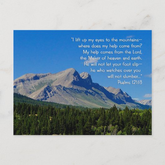 Psalms 121:1-3 Inspirerend Briefkaart (Voorkant)