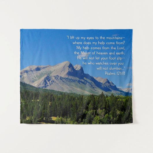 Psalms 121:1-3 Inspirerend Wandkleed (Voorkant (horizontaal))