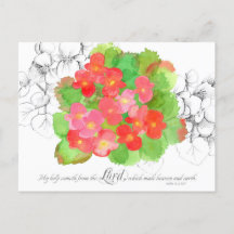 Psalms 121 Kaart Sinaasappel Begonia Flowers