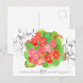 Psalms 121 Kaart Sinaasappel Begonia Flowers (Voorkant / Achterkant)