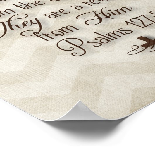 Psalms 127:3 "Kinderen zijn een geschenk van de He Poster (Hoek)