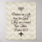 Psalms 127:3 "Kinderen zijn een geschenk van de He Poster (Voorkant)
