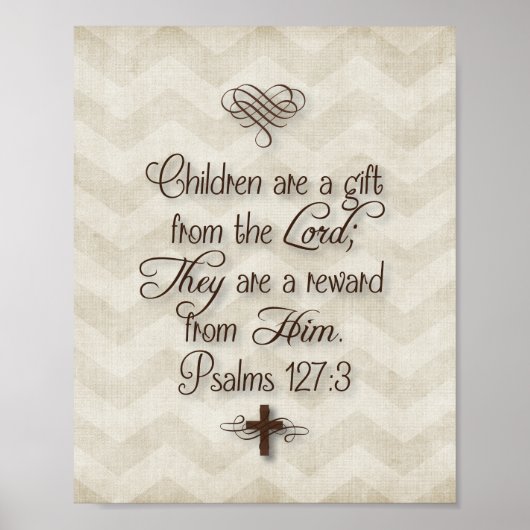 Psalms 127:3 "Kinderen zijn een geschenk van de He Poster (Voorkant)