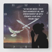 Psalms 138:3    vierkante klok (Voorkant)