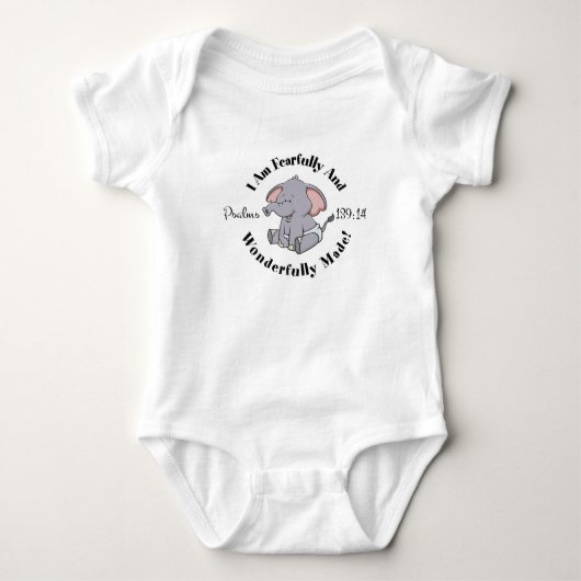Psalms 139:14 Ontwerp voor baby's en jonge kindere Romper (Voorkant)