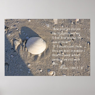 Psalms 139: 17-18 Print, Shell Version Poster