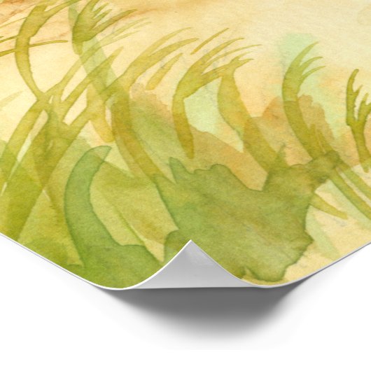 Psalms 139:9 Bijbelscriptie Ocean Beach Painting Poster (Hoek)