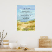 Psalms 139:9 Bijbelscriptie Ocean Beach Painting Poster (Keuken)