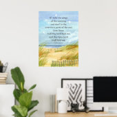 Psalms 139:9 Bijbelscriptie Ocean Beach Painting Poster (Thuiskantoor)