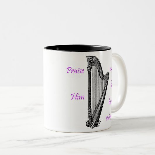 Psalms 150 en Harp Tweekleurige Koffiemok (Voorkant rechts)