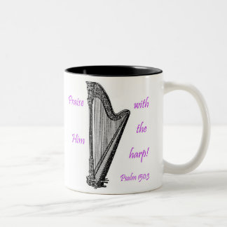 Psalms 150 en Harp Tweekleurige Koffiemok