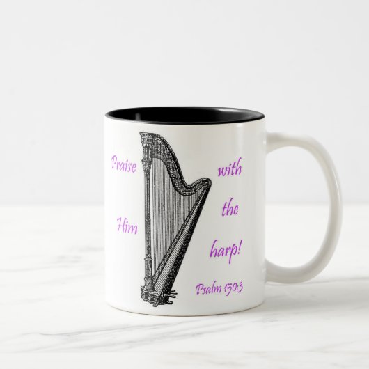 Psalms 150 en Harp Tweekleurige Koffiemok (Rechts)