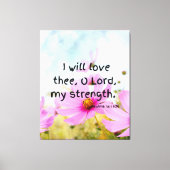 Psalms 18:1 Bijbelverse KJV Pic Wall Art Canvas Afdruk (Voorkant)