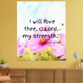 Psalms 18:1 Bijbelverse KJV Pic Wall Art Canvas Afdruk (Insitu (Woonkamer))