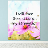Psalms 18:1 Bijbelverse KJV Pic Wall Art Canvas Afdruk (Insitu (Houten vloer))