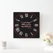 Psalms 18:1 KJV Bijbel Romeins cijfer II Vierkante Klok (Huis)