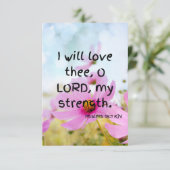 Psalms 18:1 KJV Bijbel verse Pic Flat Wenskaart Kaart (Staand voorkant)