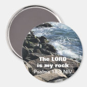 Psalms 18:2 Lord is mijn Rock Foto van Ocean Rocks Magneet (Voorkant / Achterkant)