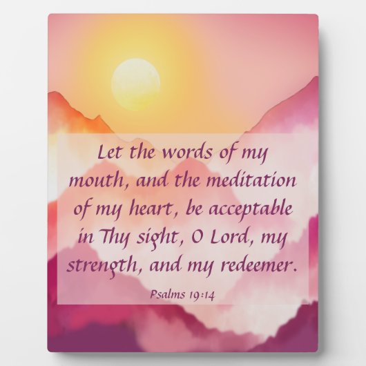 Psalms 19:14 Plaque Fotoplaat (Voorkant)