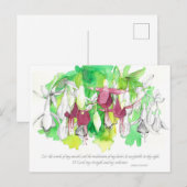 Psalms 19 Kaart Fuchsia Flowers Scripture Prayer (Voorkant / Achterkant)