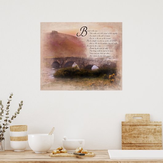 Psalms 1:1-3 Gezegeld is het man - Aanmoediging Poster (Keuken)