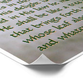 Psalms 1:1-3 Scriptafdrukken Poster (Hoek)